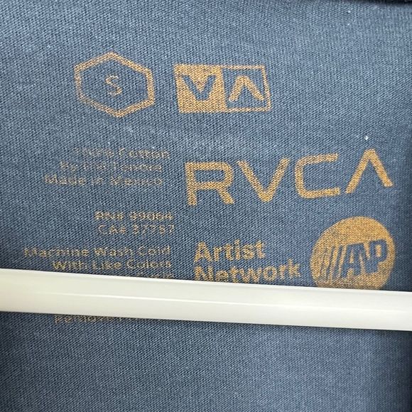 RVCA Balance Short Sleeve Graphic Tee Blue & White Small - Picture 4 of 4